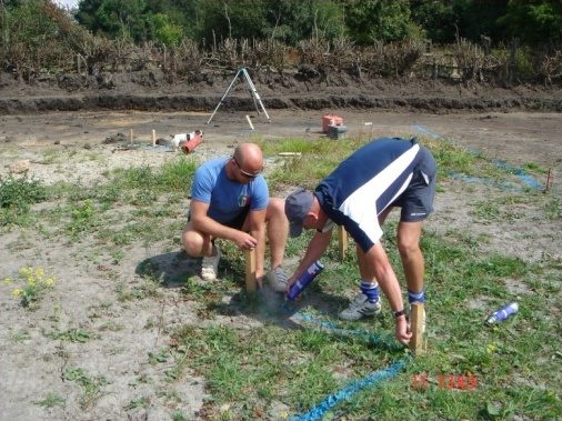 Marking out the building line