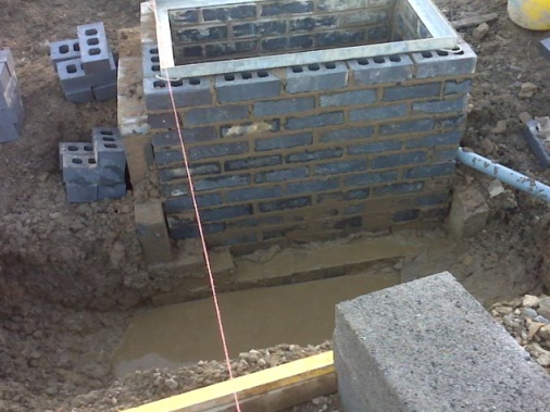 Class b engineering bricks used to form a road manhole